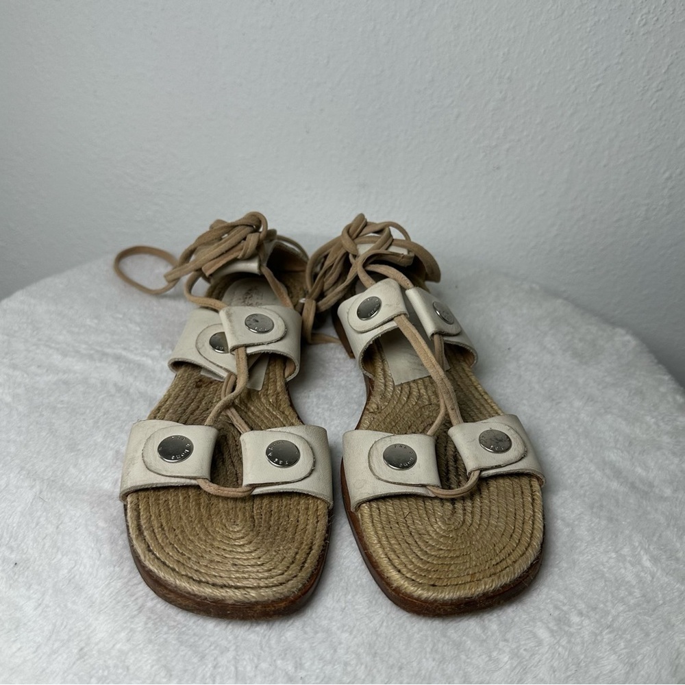 Rag & Bone Evelyn Tie Up Gladiator Sandals in Ivory Size 8.5 - Picture 2 of 12